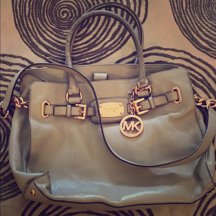 Michael Kors Oversized Leather Belted Satchel Bag.